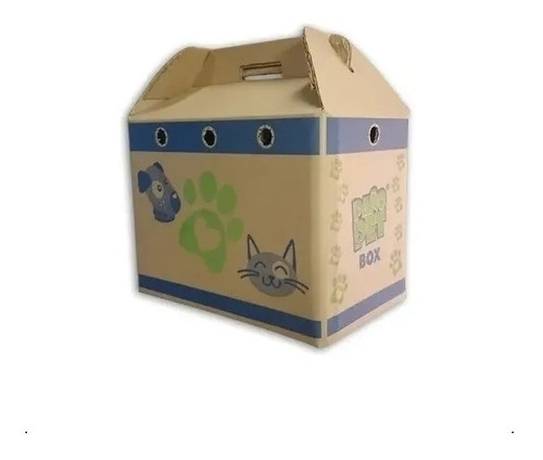 Transportadora Ecologica Gato Perro Carton Paño Pet 43x25x33