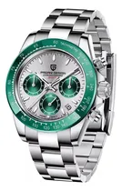 Comprar Reloj Pagani Design Pd-1644 N Cronografo Daytona Style Verde Plateado Verde Musgo Plateado