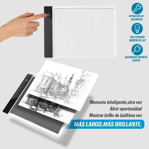 Imagen 2 de 7 de Tableta De Dibujo Amyty Portátil Tamaño A4 Con Luz