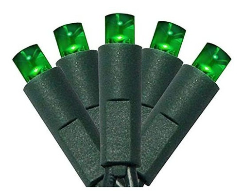 Luces Navideñas Led Verdes, 50 Unidades, 17 Pies