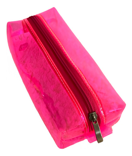 Kit 40 Estojo Transparente Escolar Neon Necessaire Lápis