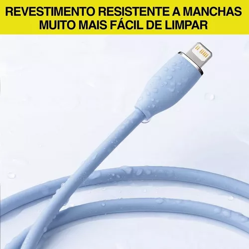 Cabo Usb-c Tipo C 20w Para iPhone 8 X 11 12 2 Metros Baseus Cor Cinza