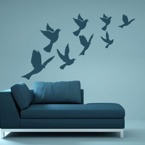 Vinilo Decorativo Autoadhesivo - Palomas Volando 60x83 Cm