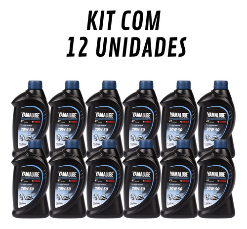 Óleo 4 Tempo Náutico Yamalube 20w-50 Mineral Kit(12 Unidades