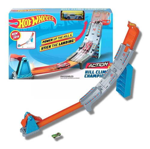 Pista Hot Wheels Campeonato Para O Topo 1 Veículo Mattel Cor Azul