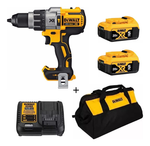 Furadeira Parafusadeira S Fio Dewalt + Baterias Carreg Bolsa Cor Amarelo