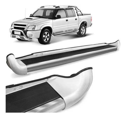 Estribo Personalizado Branco Mahler Chevrolet S10 Cd 2005