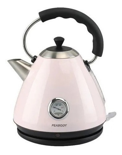 Imagen 4 de 7 de Pava Eléctrica Peabody Vintage Acero 1.7 Lts Rosa Termometro