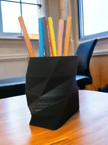 2 Porta Lápices/plumas Low Poly Espiral Impresos En 3d