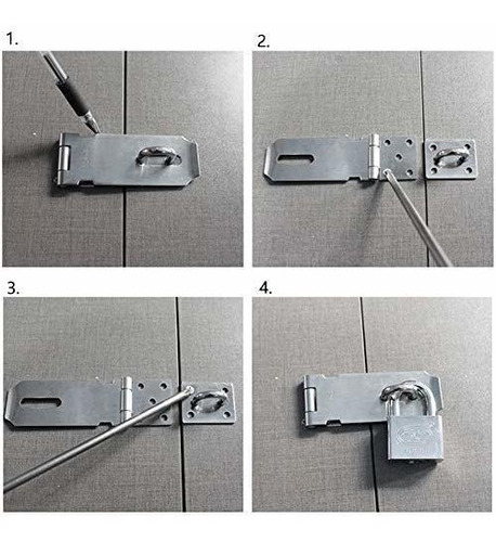 Cerradura Puerta 5 Cierre Candado Acero 304 Soporte Solido