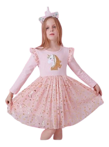 Hermoso Vestido Unicornio Niñas Alta Calidad