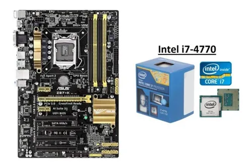 Processador Intel Core I7-4770 + Placa Mãe Asus Z87-k