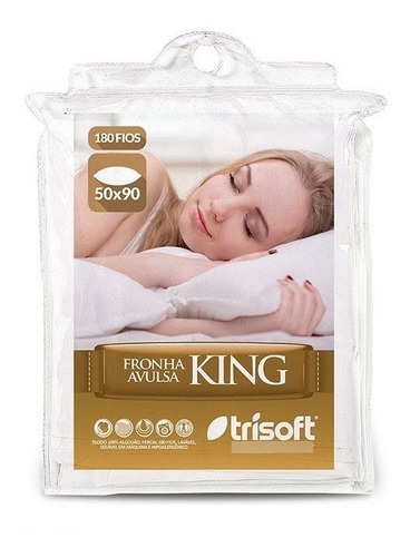 Fronha King Percal 180 Fios 100% Algodão Trisoft Cor Branco