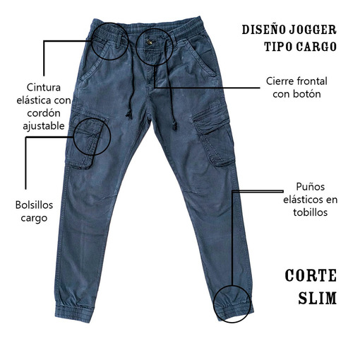 Jogger Cargo Con Bolsillos Cómodos Para Hombre