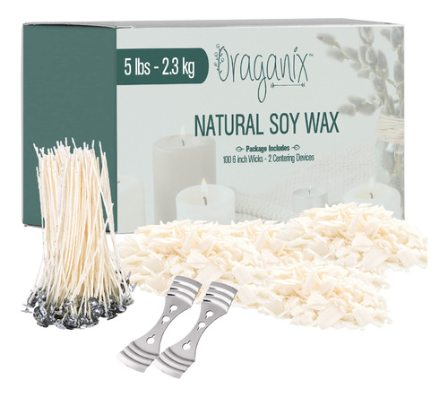 Oraganix Cera De Soja Natural Para Kit De Fabricacion De Vel