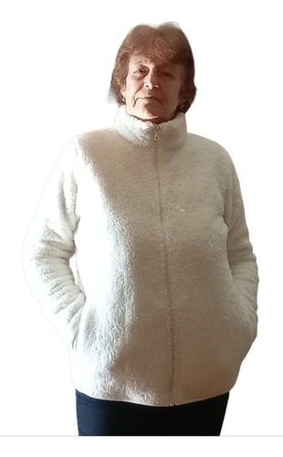 Campera Mujer Uniqlo Corderito Polar Importada Blanca 