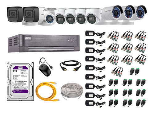 Kit 10 Cámaras Seguridad Full Hd Hikvision 6 Camaras Audio