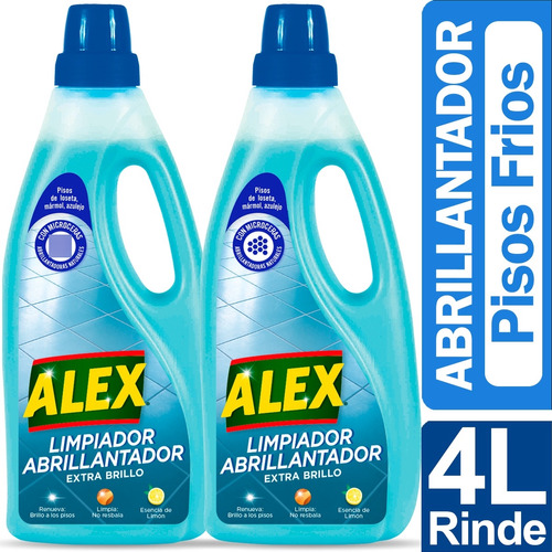 Alex Limpiador Abrillantador Para Pisos Fríos 2 Litros Pack