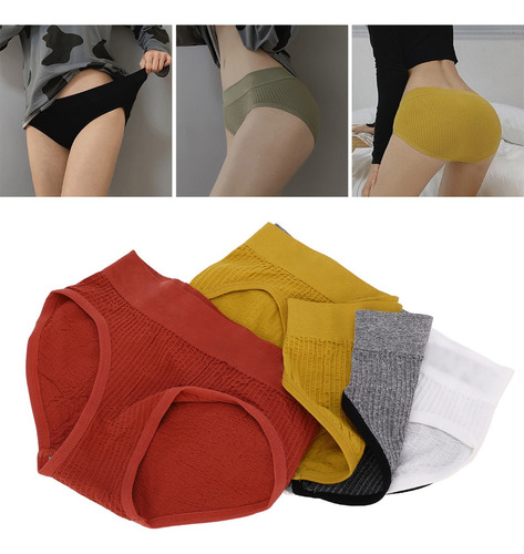 6 Piezas Para Mujer Bragas Sin Costuras Conjunto De Ropa