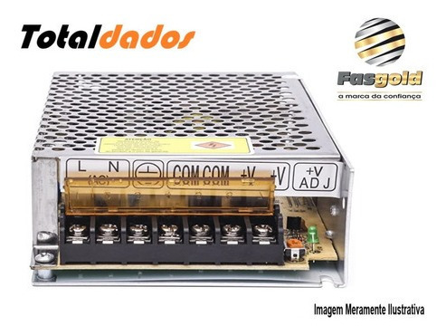 Imagem 6 de 6 de Fonte Gradeada Para Cftv Fasgold Bivolt Fs-310 12v 20a 240w