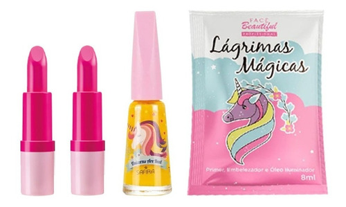 Imagem 8 de 10 de Kit Infantil C/ Maquiagem Mochila + Batom Esmalte Top Bz134