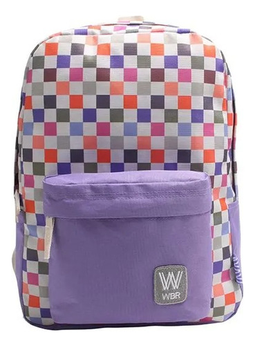 Mochila Escolar 16' Espalda Cuadros Wbr Wabro