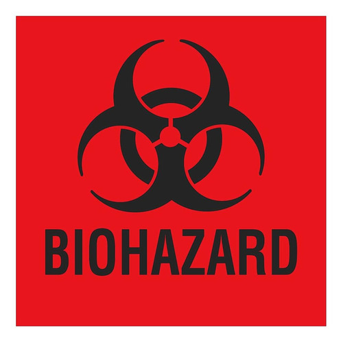 Etiqueta Adhesiva  Biohazard  - 5x5cm, Papel - Uline