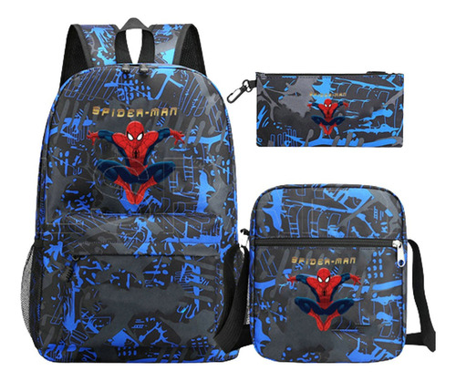 Spiderman 3pcs / Set Mochila For Niños Bolsa De Hombro