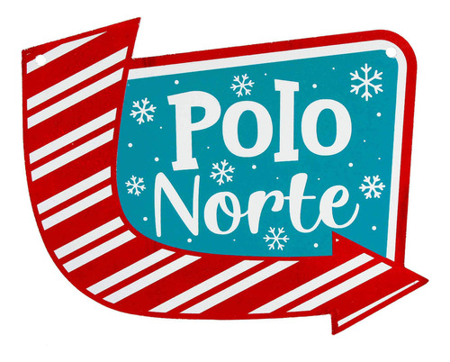 Letrero Polo Norte Mdf Decoracion Navidad 30cm Mylin 1pz