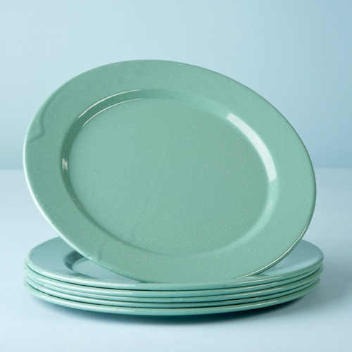 Juego De Plato Principal De Peltre Con Ala, 6 Piezas Menta