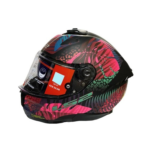  Casco Integral Ls2 Ff808 Fury Rosa Negro Mate Con Lentes 