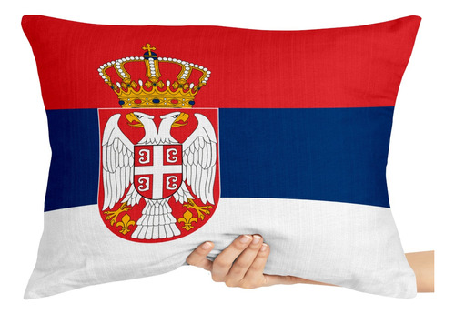 Almofada Gigante 50x70 Grande Bandeira Sérvia Montenegro