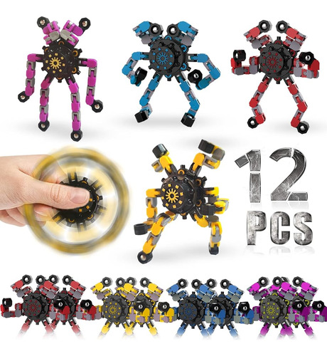 12 Pack Divertido Sensorial Fidget Toys, Cadena Deformable D