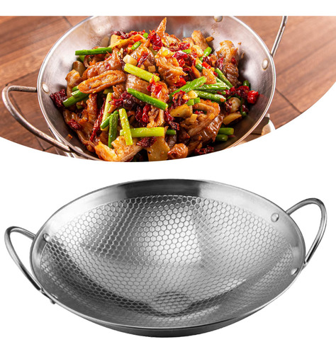 Wok Chinês, Wok De Aço Inoxidável, Wok De 9 Polegadas