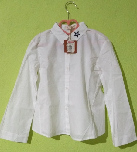Camisa Blanca Niña De Marca Sears Fukka Talla 7-8