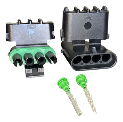 Conector Delphi Selado 4 Vias 4 Pinos Série 2.5 Par Preto