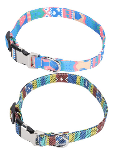 Collar Colorido Para Perros Bohemian Pet Ajustable Cat Quick