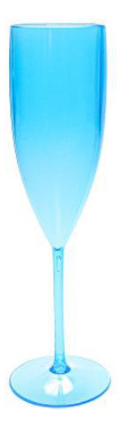 Kit 14 Taças De Champanhe Acrílico Cristal Azul Bebê 150 Ml