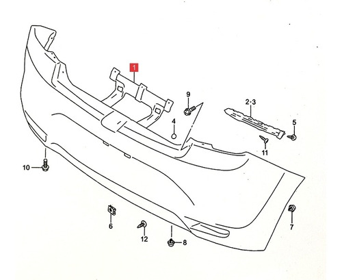 Parachoque Tras Negro Liso -original- Suzuki Baleno 17-19 Gl