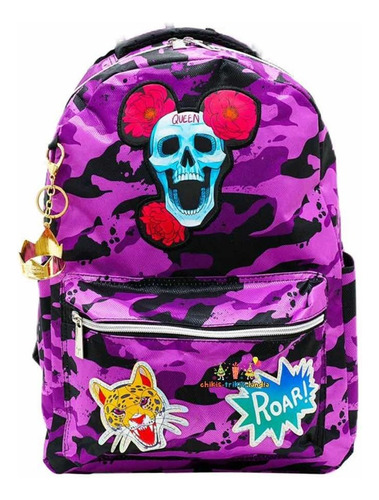 Mochila Urbana Atmpacks Polinesios Polinesios Color Lila/fiucsa Calavera 2019 19l