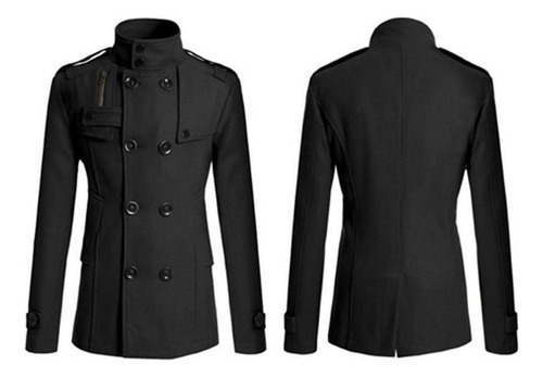 Chaqueta Con Doble Botonadura Para Hombre, Abrigo De Invier