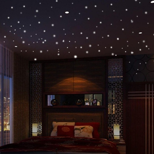 Decoración Para Dormitorio Pegatinas Fluorescente Estrellas