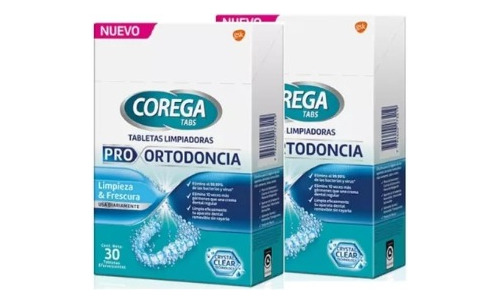 Pack X2 Corega Tabs Tabletas Limpiadoras Pro Ortodoncia X 30