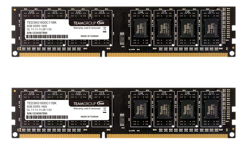 Teamgroup Elite Ddr3 Kit 16 Gb (2 X 8 Gb) 1600 Mhz (pccl11