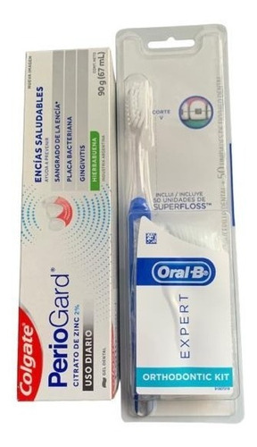 Kit De Cepillo De Ortodoncia, Superfloss Y Pasta Periogard