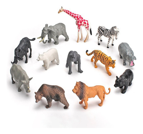 Modelo En Miniatura De Simulación Animal De 12 Piezas