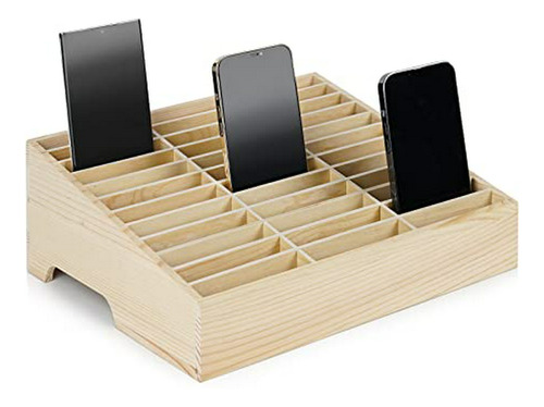 Organizador De Celulares De Madera Con 36 Compartimentos