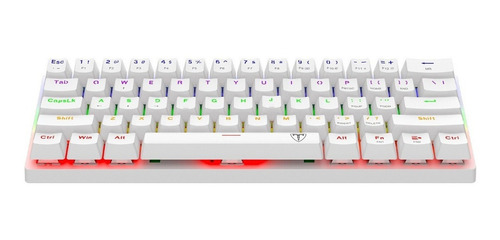 Imagen 3 de 7 de Teclado gamer T-Dagger Arena T-TGK321 QWERTY T-Dagger Brown inglés US color blanco con luz rainbow