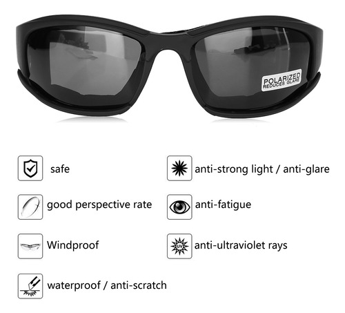 Gafas De Sol Polarizadas Militares Army Goggles Uv400 Con 4