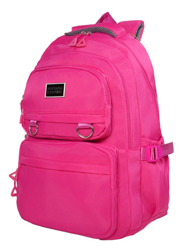 Mochila Agarrate Catalina Portanotebook Tampa Q Color Fucsia Diseño de la tela Lisa